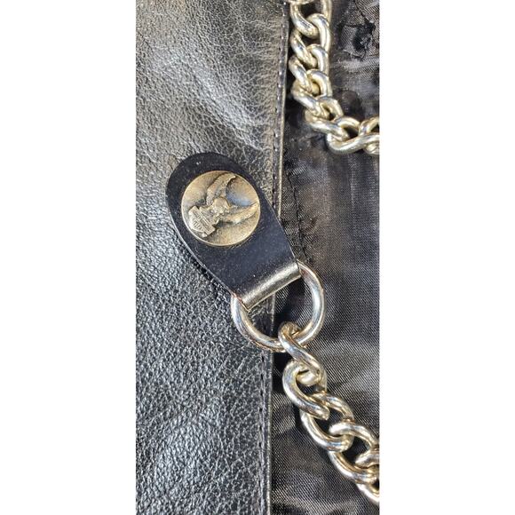 vintage Wilson's Open Road Leather Biker Vest XL Black Patch Sturgis Motorcycle - Picture 4 of 7